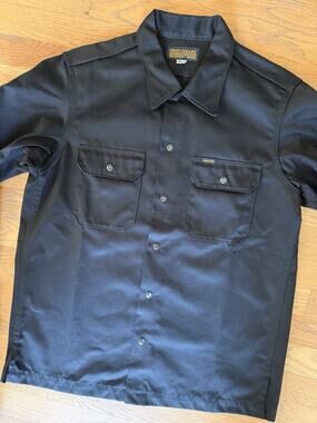 IRON HEART IHSH-426-BLK 12OZ MILITARY WESTERN SHIRT - BLACK Pearl Snap